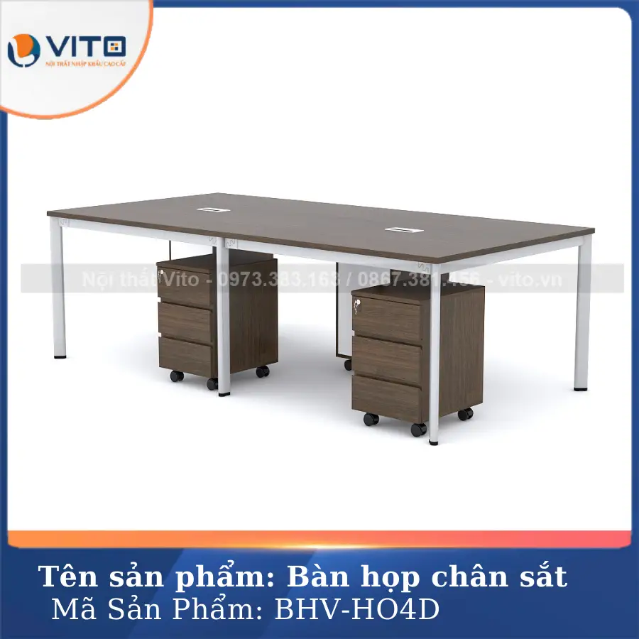 Bàn họp văn phòng chân oval Vito BHV-HO4D