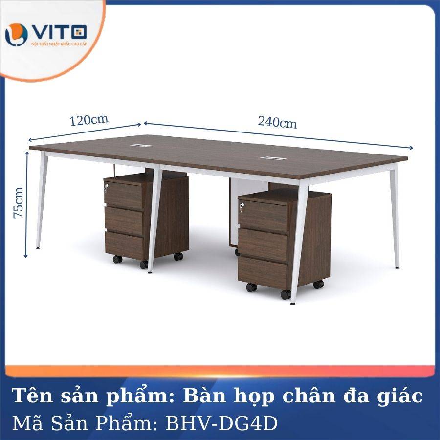 Bàn họp văn phòng chân đa giác BHV-HDG4D