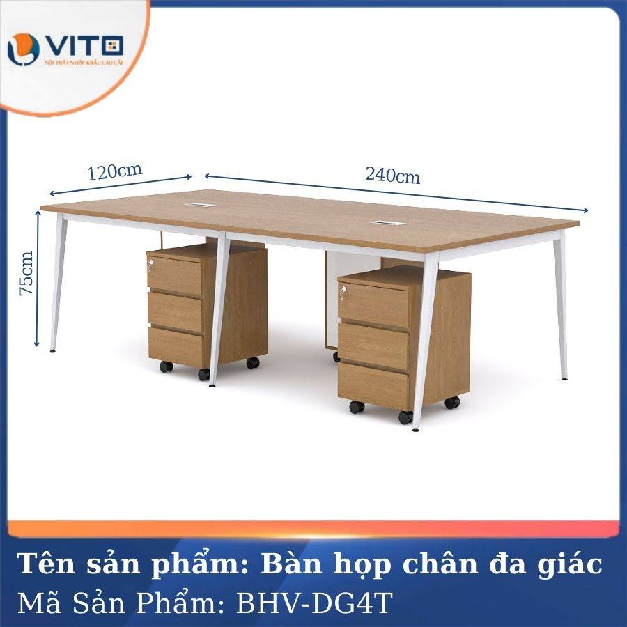 Bàn họp văn phòng chân đa giác BHV-HDG4T