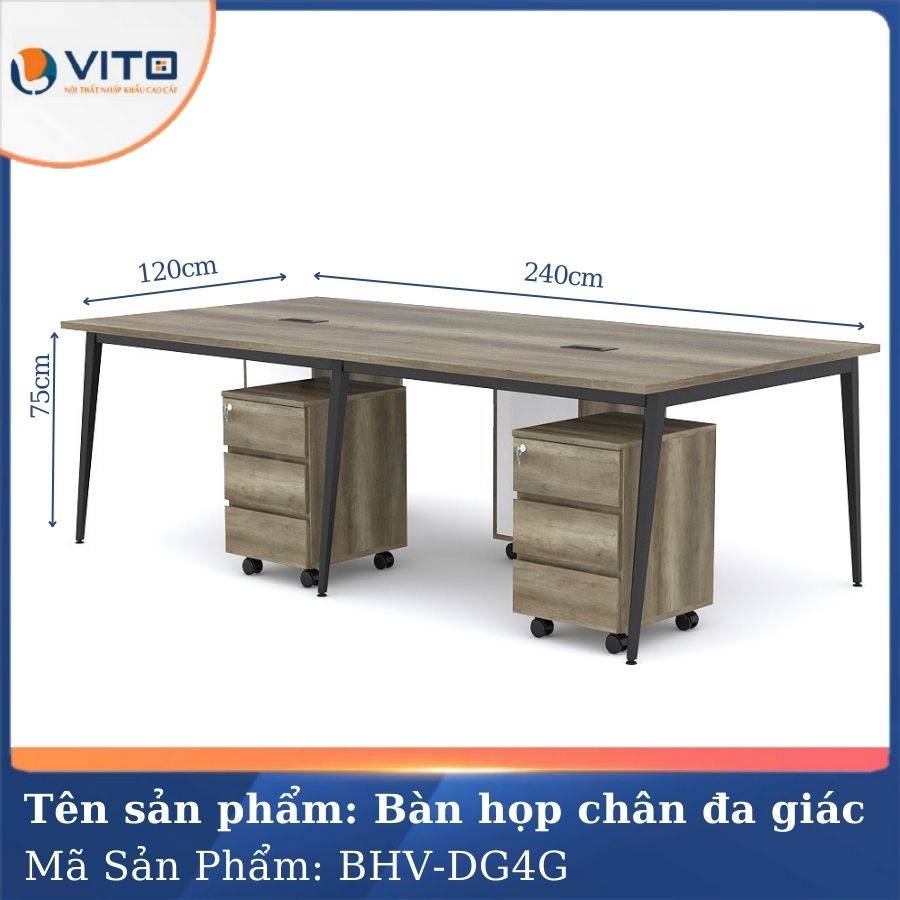 Bàn họp văn phòng chân đa giác BHV-HDG4G