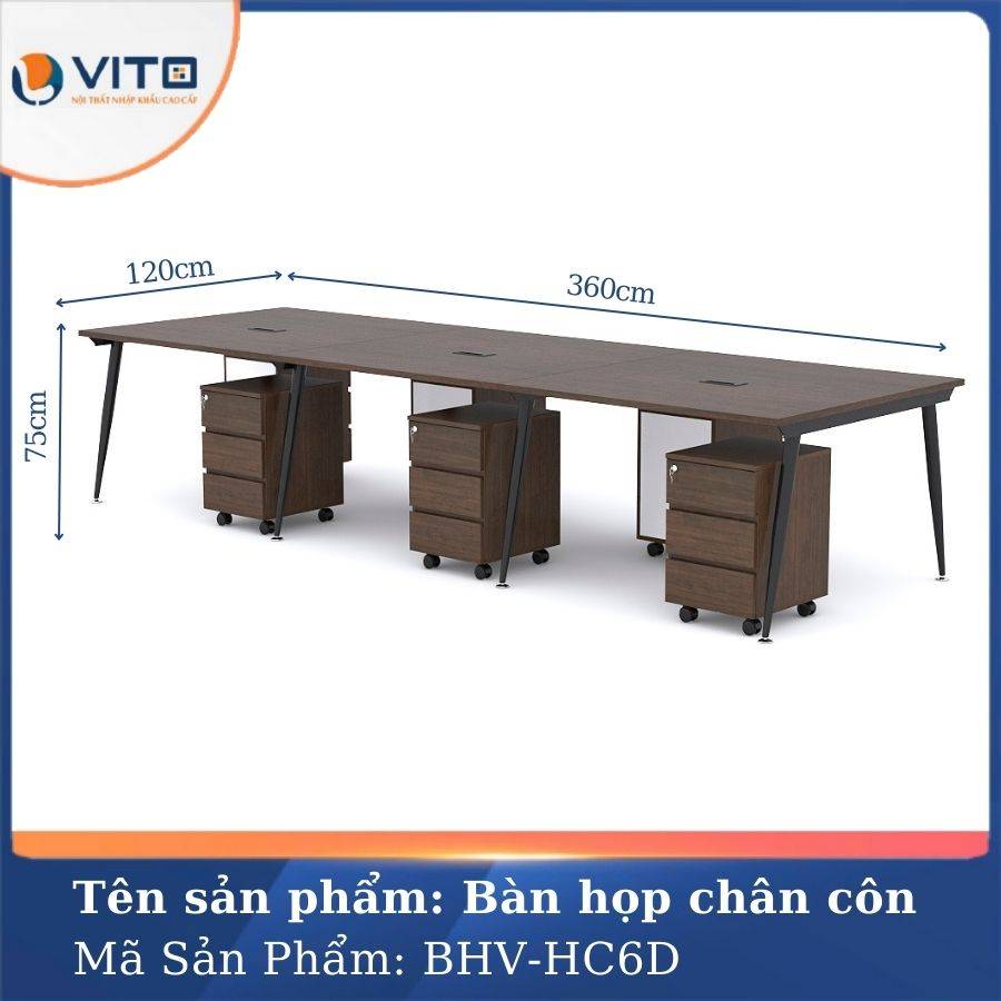 Bàn họp văn phòng chân côn BHV-HC6D