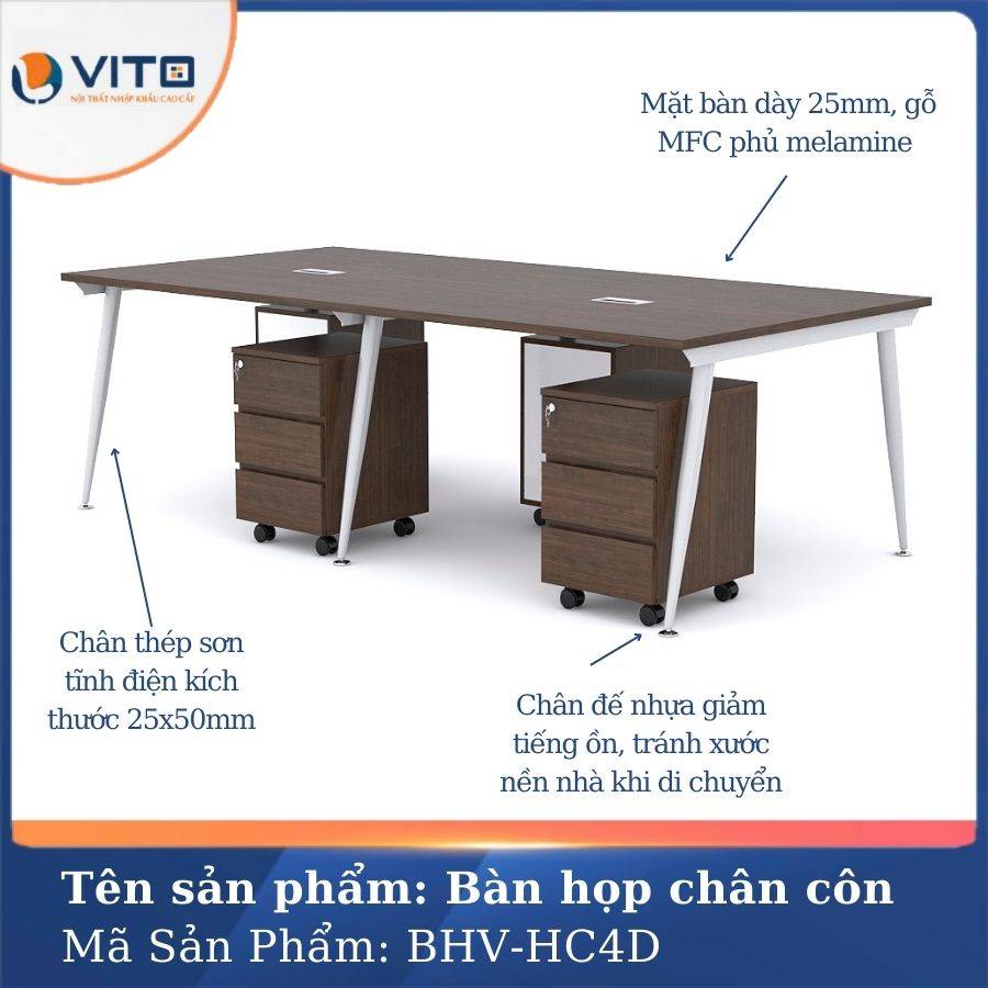 Bàn họp văn phòng chân côn BHV-HC4D