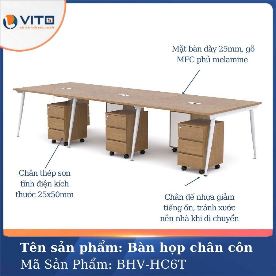 Bàn họp văn phòng chân côn BHV-HC6T