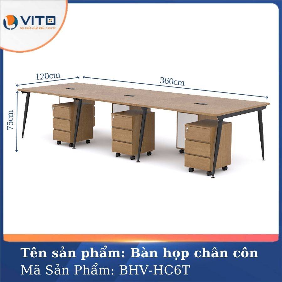 Bàn họp văn phòng chân côn BHV-HC6T