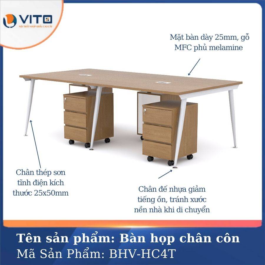 Bàn họp văn phòng chân côn BHV-HC4T