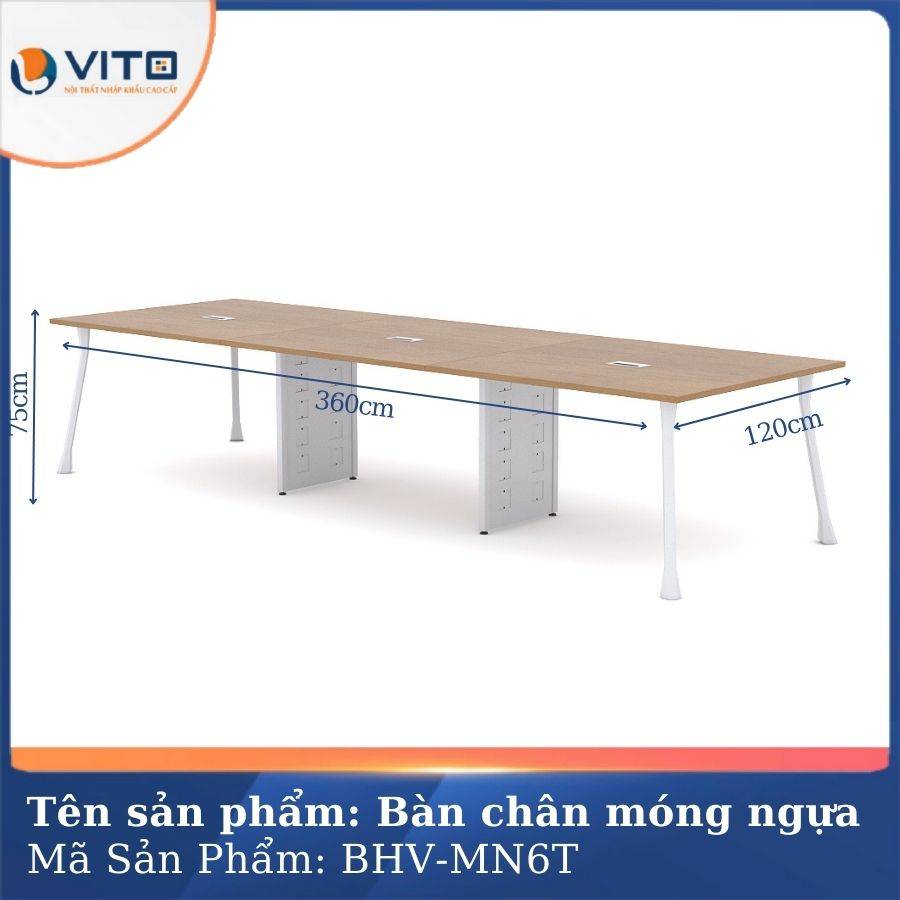 Bàn họp văn phòng chân móng ngựa BHV-MN6T