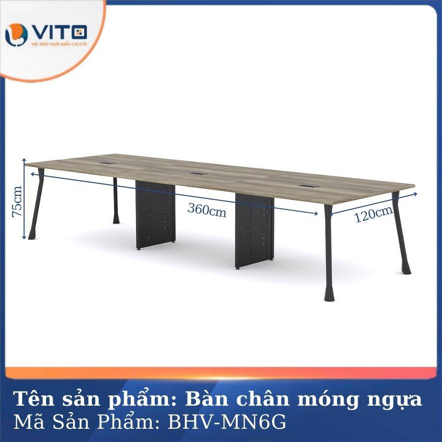 Bàn họp văn phòng chân móng ngựa BHV-MN6G