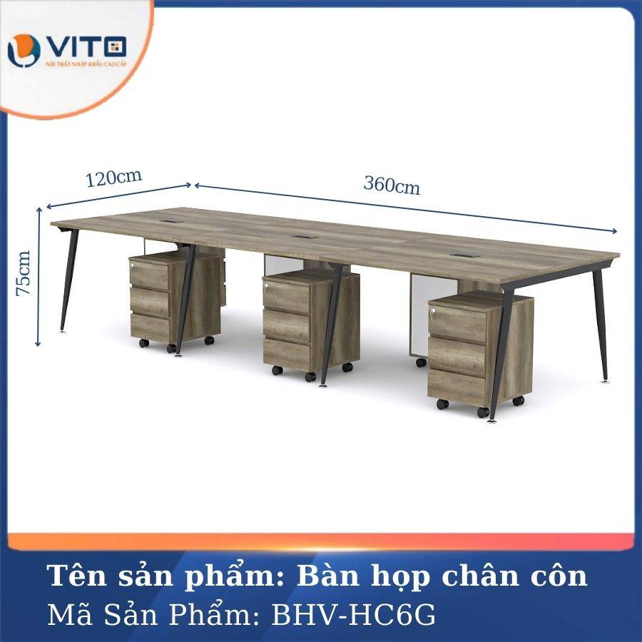 Bàn họp văn phòng chân côn BHV-HC6G