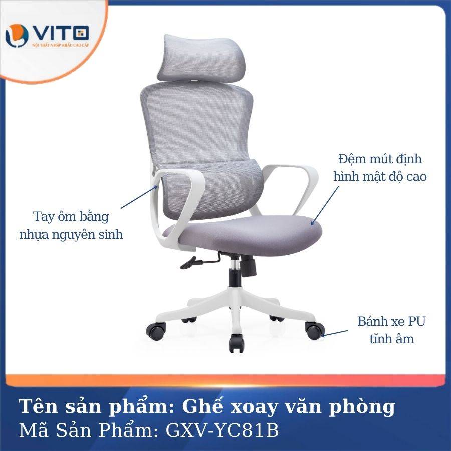 Ghế xoay văn phòng Vito GXV-YC81B