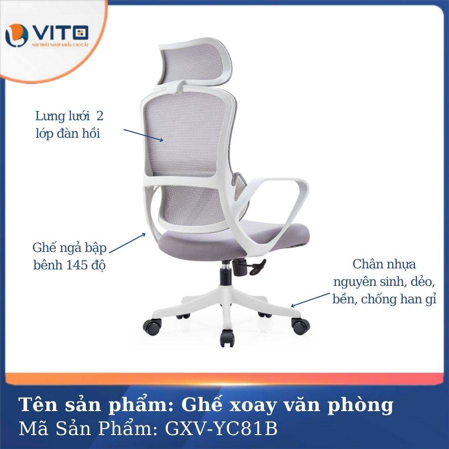 Ghế xoay văn phòng Vito GXV-YC81B