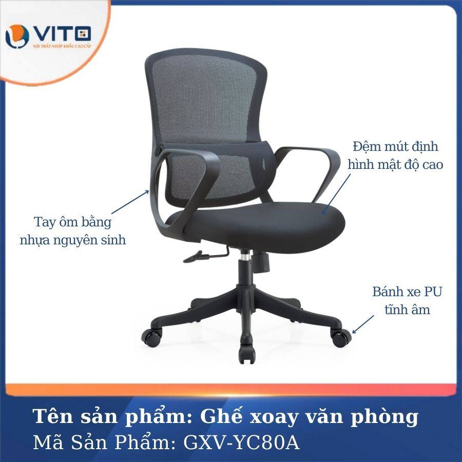 Ghế xoay văn phòng Vito GXV-YC80A