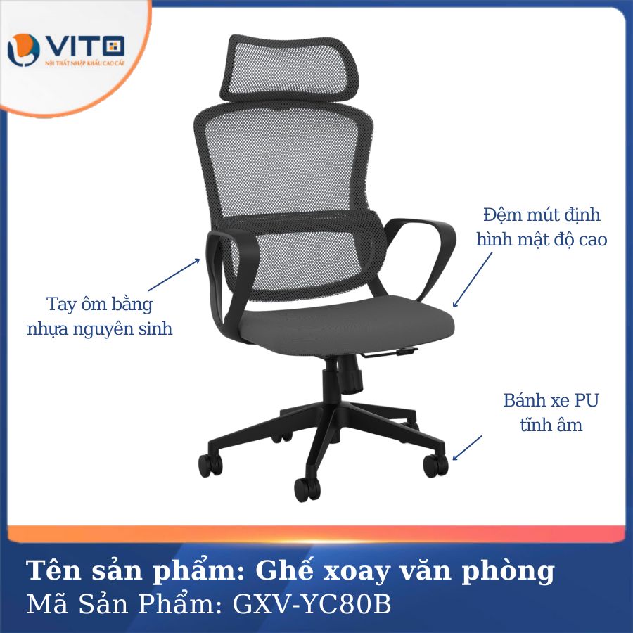 Ghế xoay văn phòng Vito GXV-YC80B