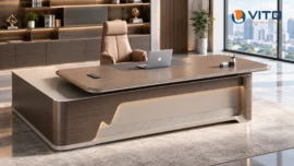 Bàn chủ tịch cho người mệnh Mộc thiết kế hiện đại