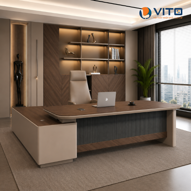 CÁCH CHỌN BÀN CHỦ TỊCH CHO NGƯỜI MỆNH MỘC SANG TRỌNG, HIỆN ĐẠI Bàn chủ tịch cho người mệnh Mộc chuyên nghiệp