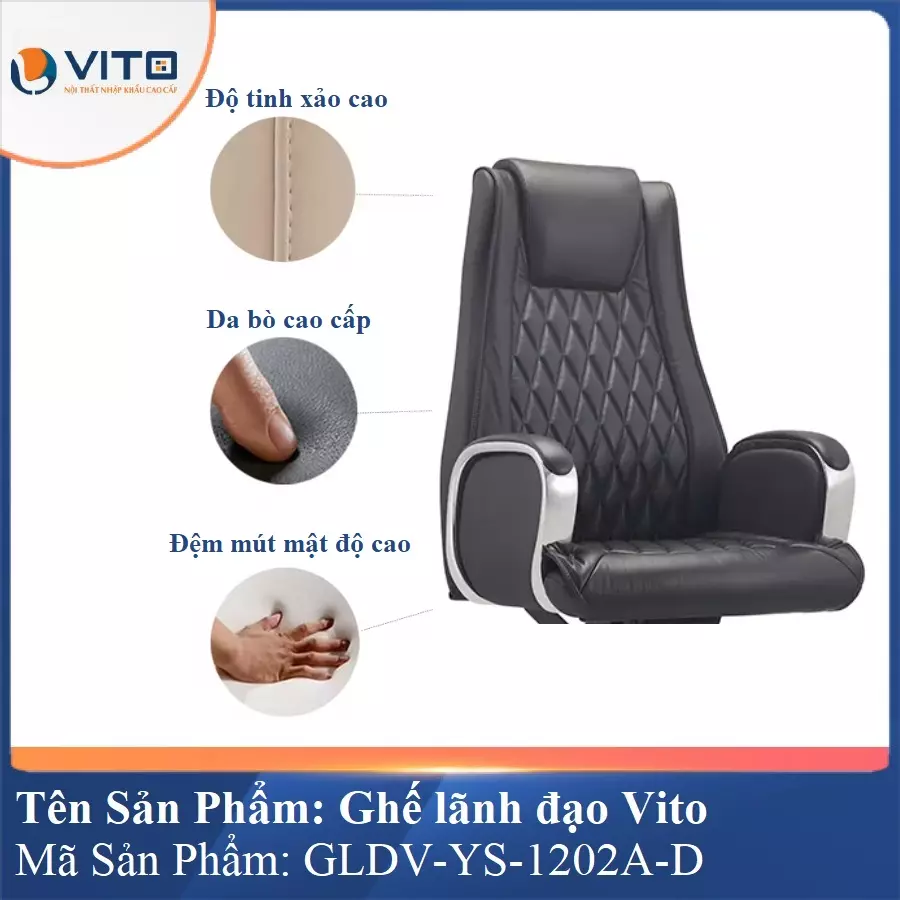 Ghế Lãnh Đạo Da GLDV-YS-1202A-D