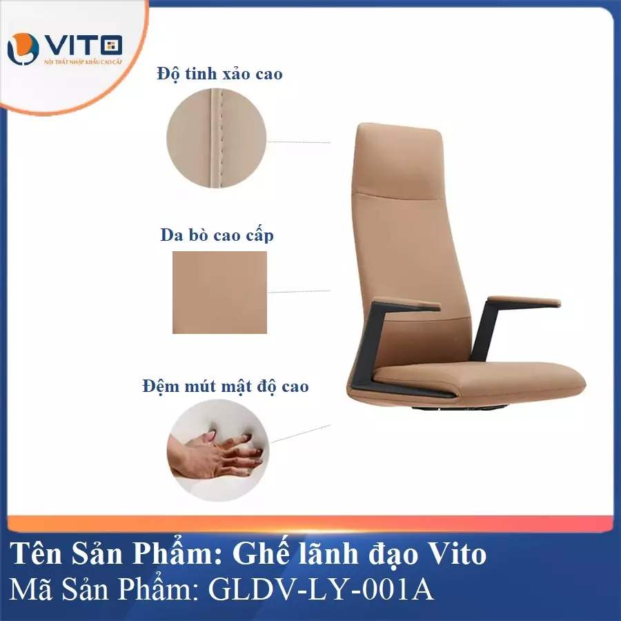 Ghế lãnh đạo da bò Vito GLDV-LY-001A