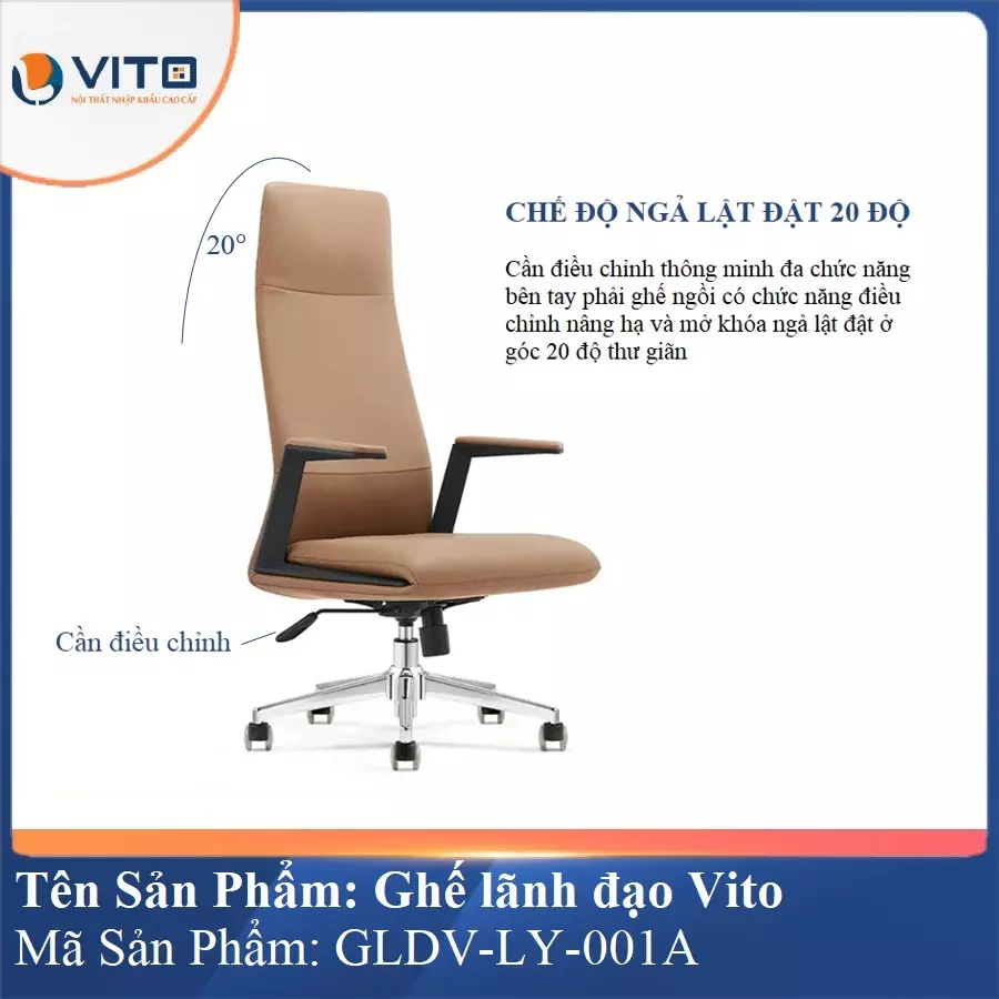 Ghế lãnh đạo da bò Vito GLDV-LY-001A