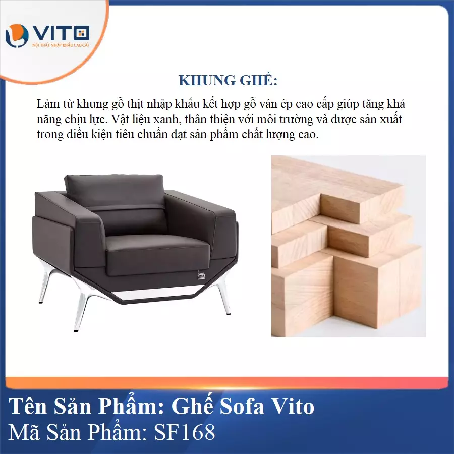 Bộ Ghế Sofa da cao cấp Vito SF168