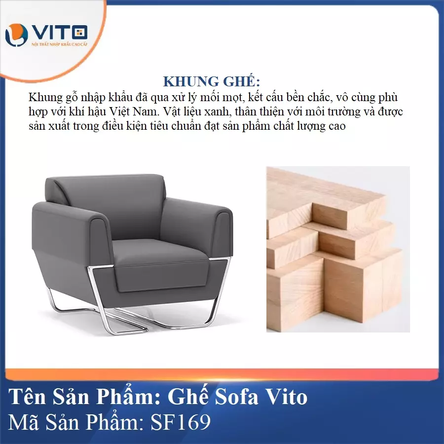 Bộ Ghế Sofa da cao cấp Vito SF169