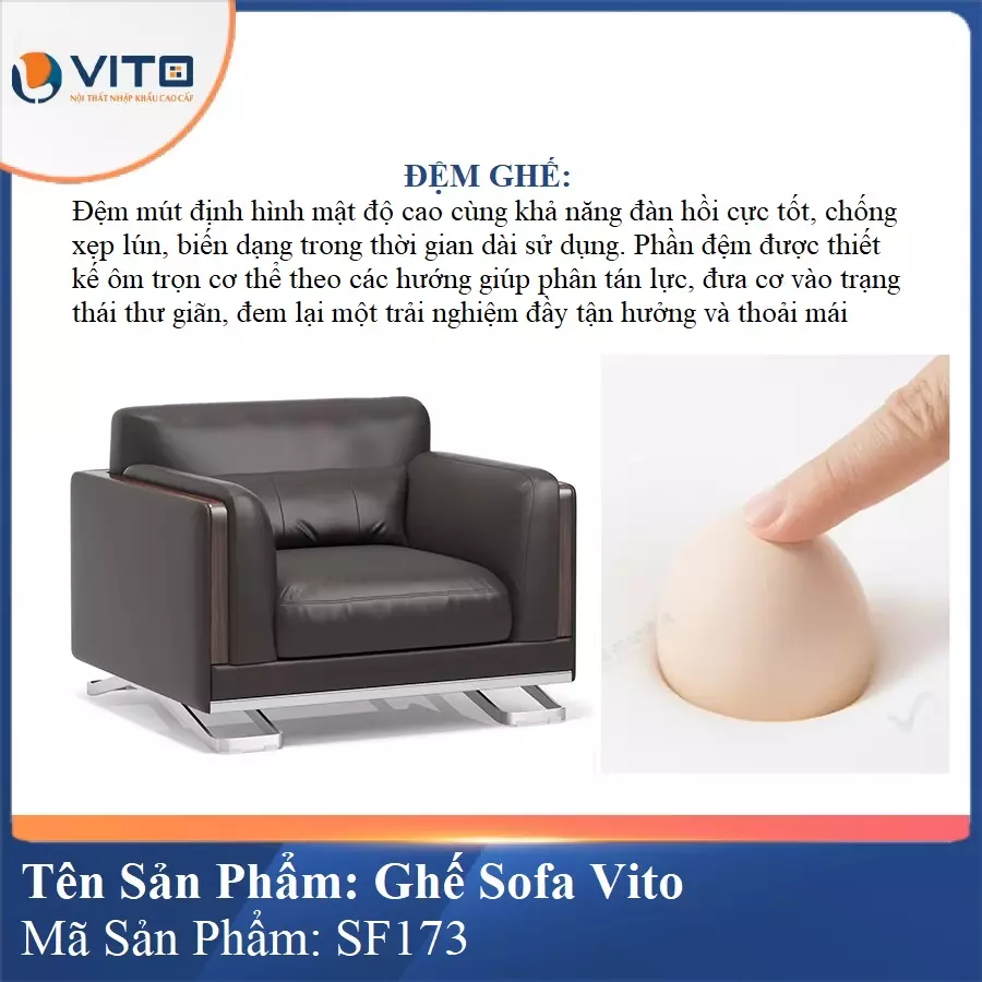 Bộ Ghế Sofa da cao cấp Vito SF173