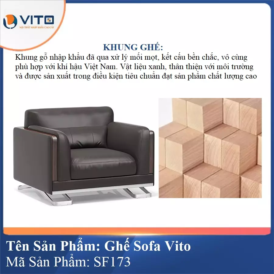 Bộ Ghế Sofa da cao cấp Vito SF173