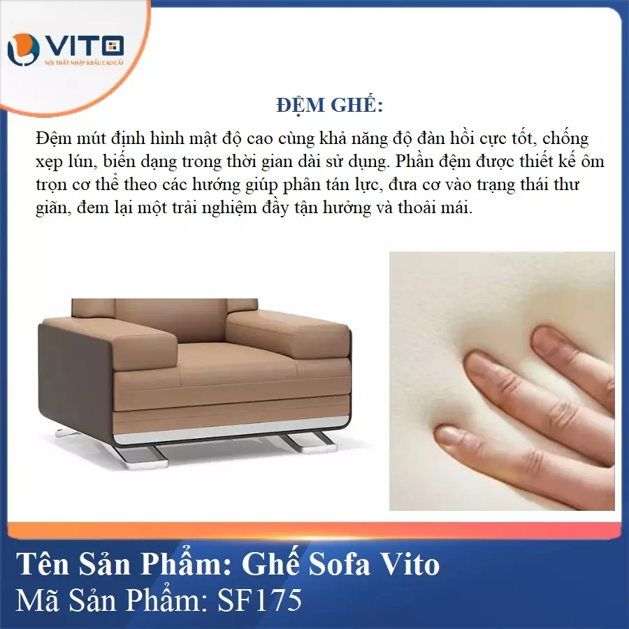 Bộ Ghế Sofa da cao cấp Vito SF175