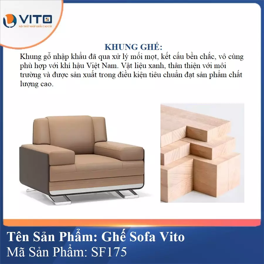 Bộ Ghế Sofa da cao cấp Vito SF175