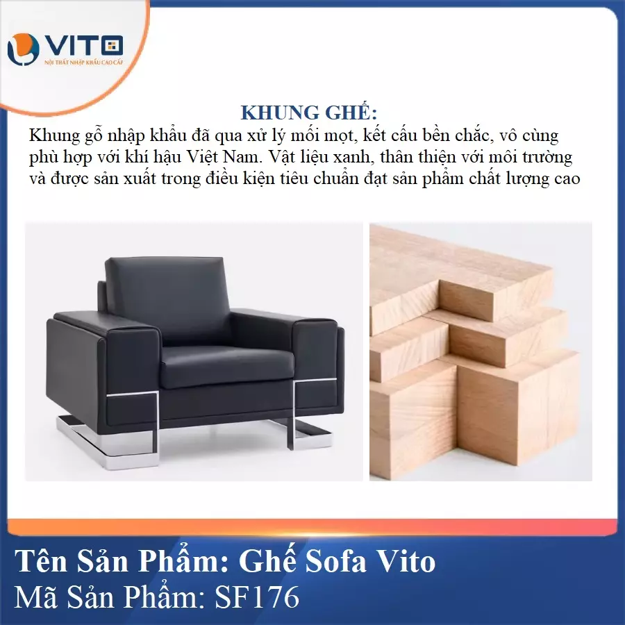 Bộ Ghế Sofa da cao cấp Vito SF176