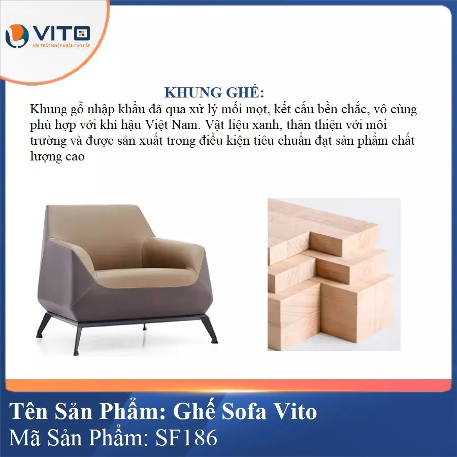 Bộ Ghế Sofa da cao cấp Vito SF186