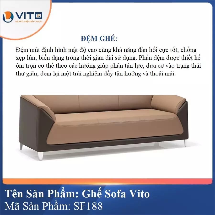 Bộ Ghế Sofa da cao cấp Vito SF188