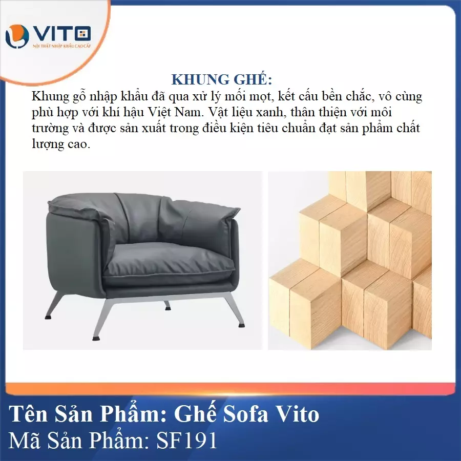 Bộ Ghế Sofa da cao cấp Vito SF191