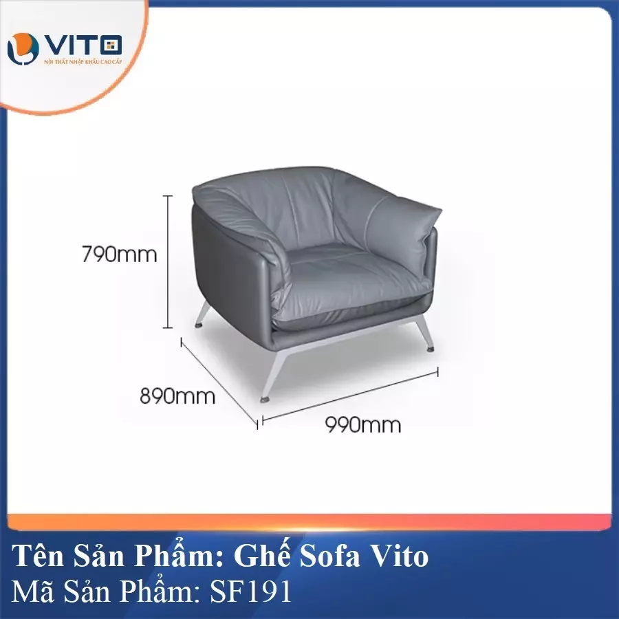 Bộ Ghế Sofa da cao cấp Vito SF191