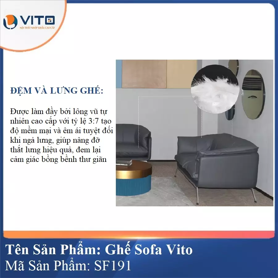 Bộ Ghế Sofa da cao cấp Vito SF191