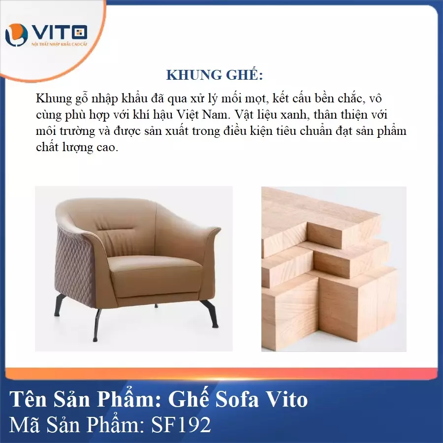 Bộ Ghế Sofa da cao cấp Vito SF192