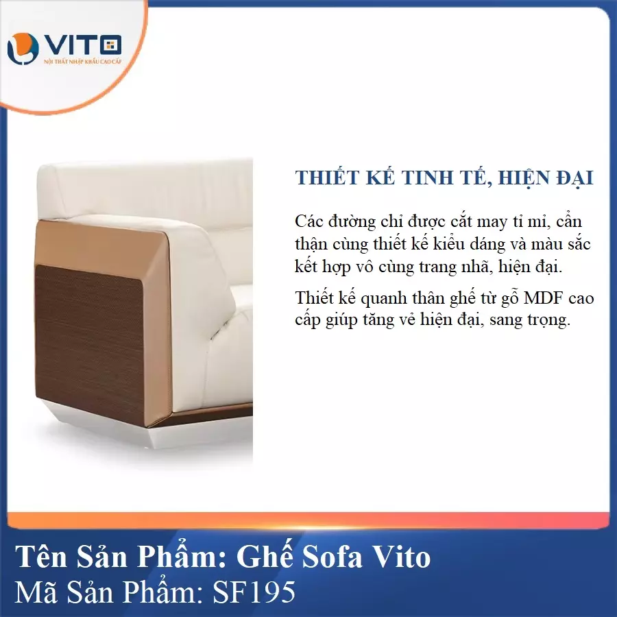 Bộ Ghế Sofa da cao cấp Vito SF195