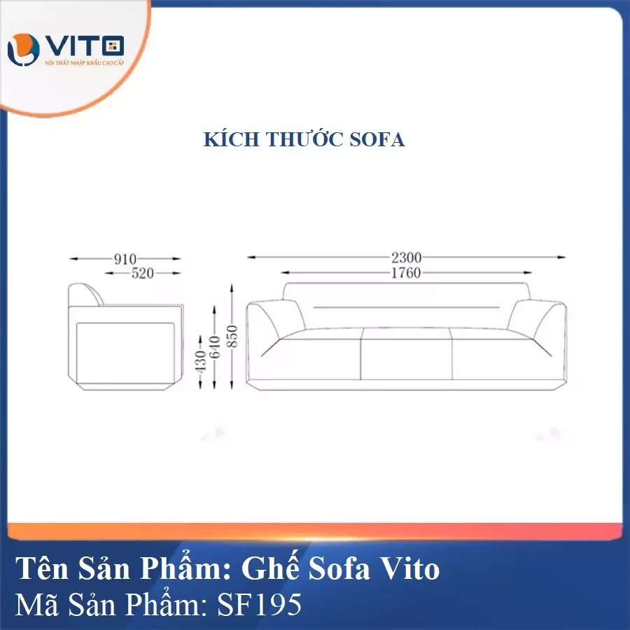 Bộ Ghế Sofa da cao cấp Vito SF195