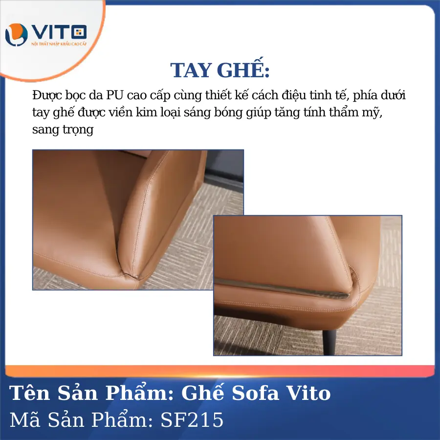 Bộ Ghế Sofa da cao cấp Vito SF215