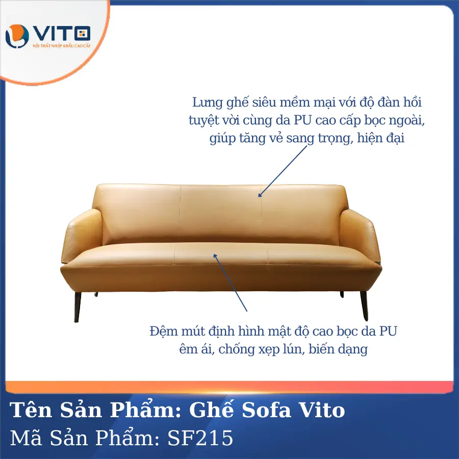 Bộ Ghế Sofa da cao cấp Vito SF215