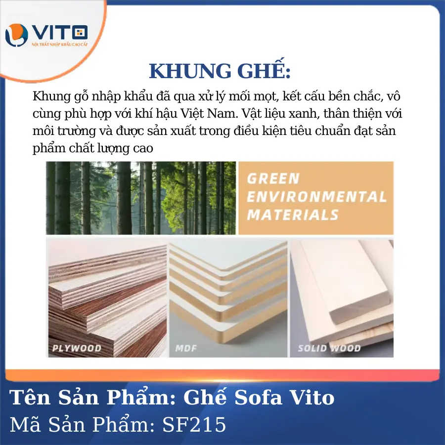 Bộ Ghế Sofa da cao cấp Vito SF215