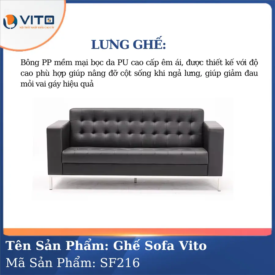 Bộ Ghế Sofa da cao cấp Vito SF216