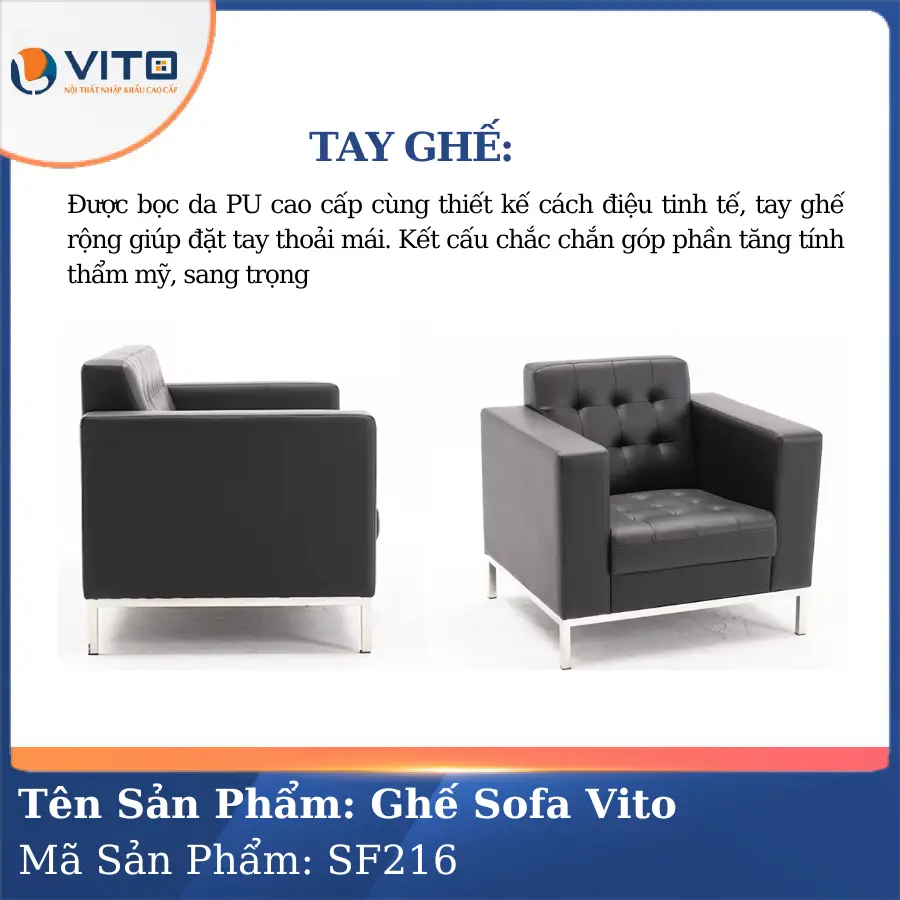 Bộ Ghế Sofa da cao cấp Vito SF216