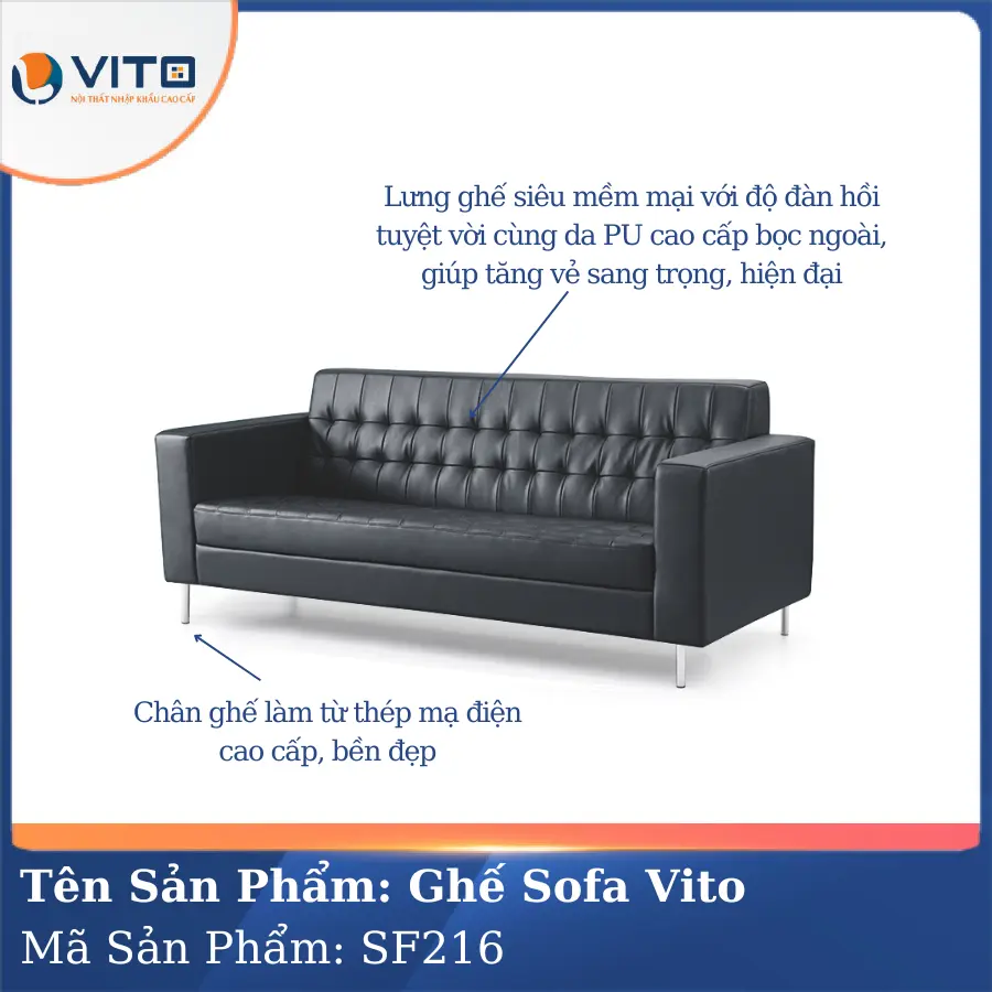 Bộ Ghế Sofa da cao cấp Vito SF216