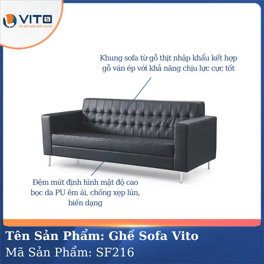 Bộ Ghế Sofa da cao cấp Vito SF216