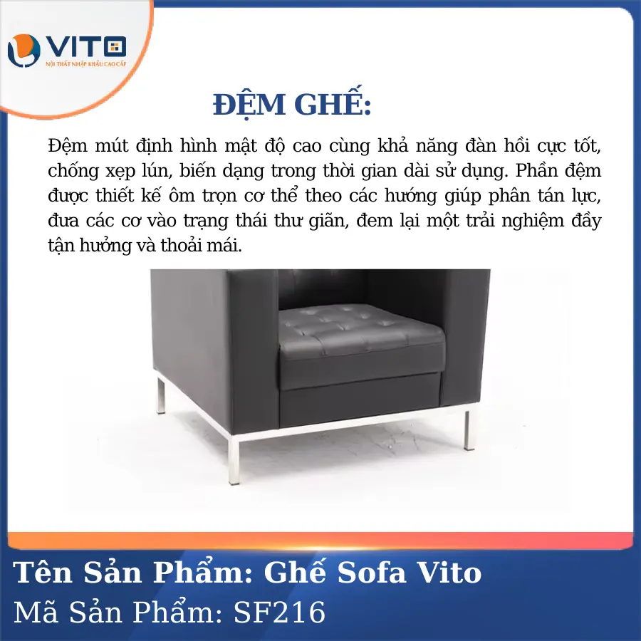 Bộ Ghế Sofa da cao cấp Vito SF216