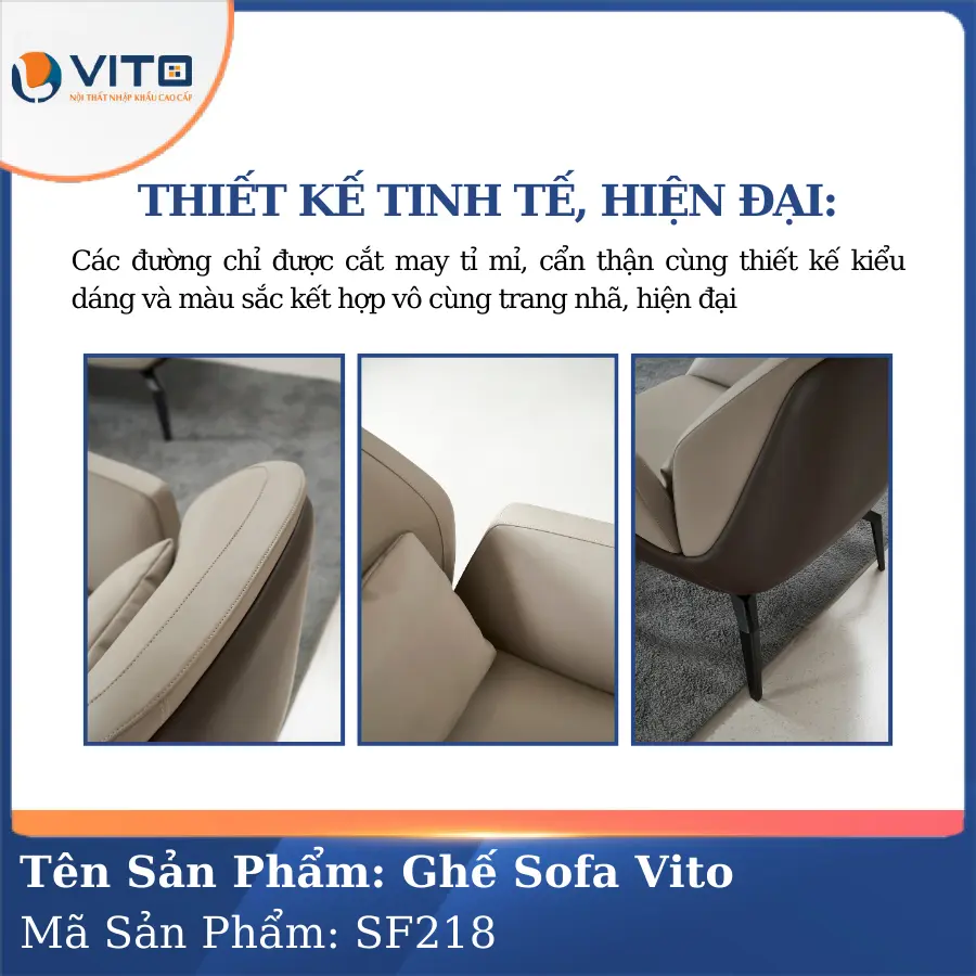 Bộ Ghế Sofa da cao cấp Vito SF218