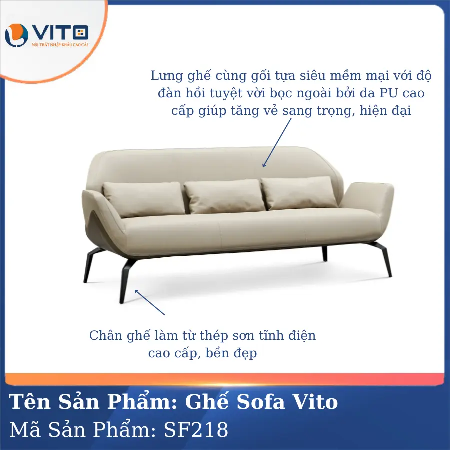 Bộ Ghế Sofa da cao cấp Vito SF218