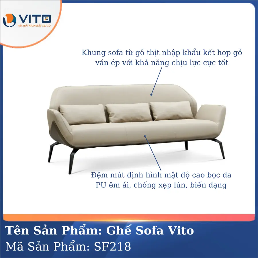 Bộ Ghế Sofa da cao cấp Vito SF218