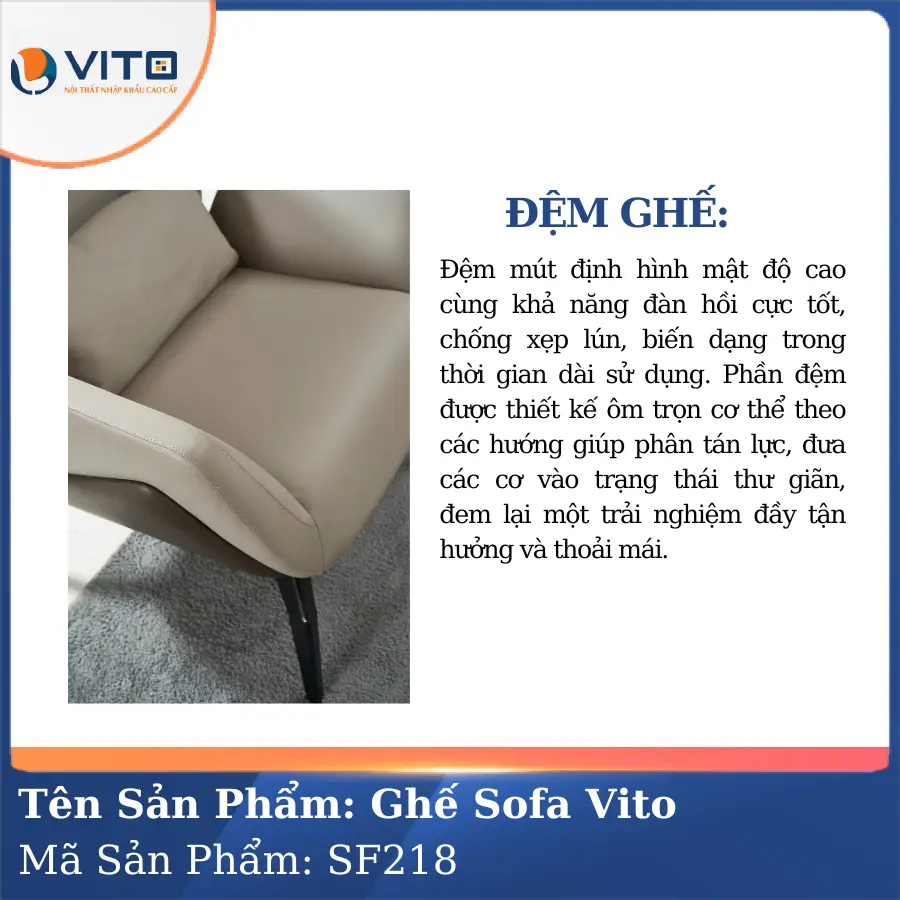 Bộ Ghế Sofa da cao cấp Vito SF218