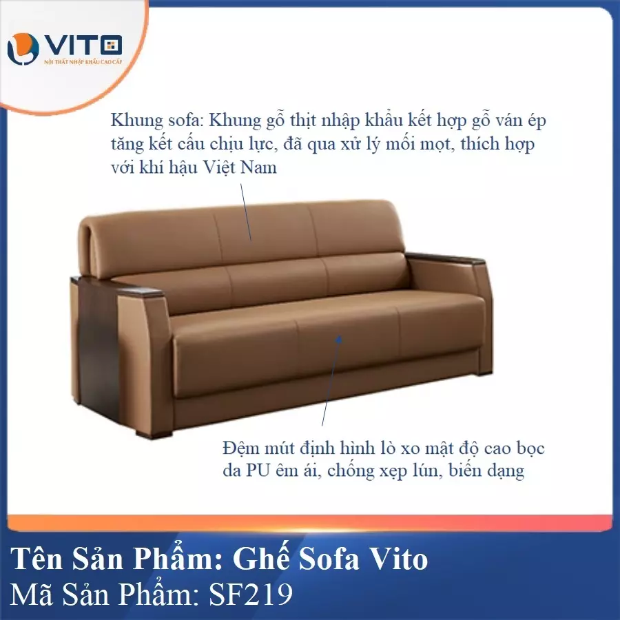 Bộ Ghế Sofa da cao cấp Vito SF219