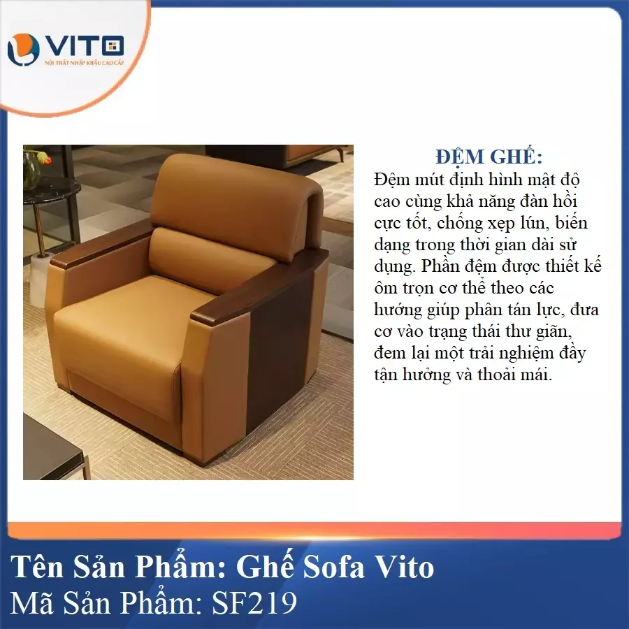 Bộ Ghế Sofa da cao cấp Vito SF219